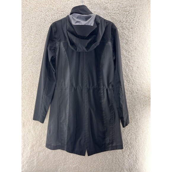 Kuhl Women’s Jetstream Trench Rain Jacket Black Grey Waterproof Hooded Size XS - Picture 8 of 12
